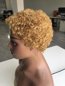 Vente en gros afro-américaine courte perruque bouclée Pixie perruques fabriquées <span class=keywords><strong>à</strong></span> la machine pour les femmes noires vente - Product Image 4