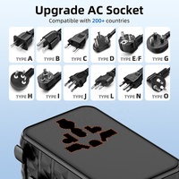 Adaptador de viaje de cargador rápido USB tipo C Worldplug de 140W GaN 2A3C adaptador de viaje Universal internacional para portátil función PPS PD