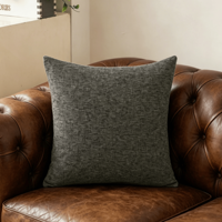 Coussin décoratif carré moderne en polyester lavable, style lin, couleur unie, écologique, doux, pour canapé/lit/bureau