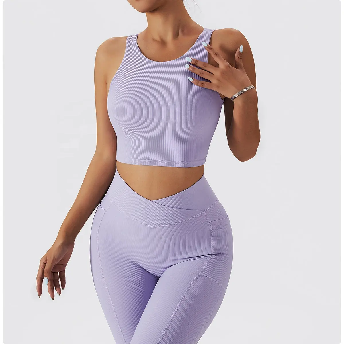 Custom Yoga Activewear Set High Waist Fitness Apparel Butt 2 Piece Yoga Pants Set Elasticity Gym Workout Yoga Sets For Women