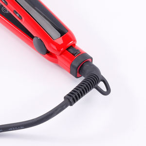 <span class=keywords><strong>ENZO</strong></span> all'ingrosso prezzo basso LCD promozione digitale viaggio alimentato cilindro in ferro piatto imballaggio nero rosso piastra per capelli auto - Product Image 6