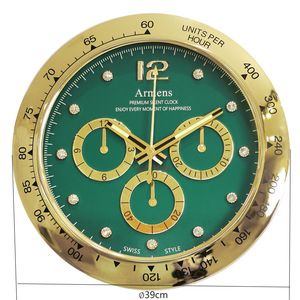 Armens Wall <b>Clock</b> 39cm Round Silent <b>Mechanical</b> Battery Powered Swiss Style Living Room Decor - Product Image 4
