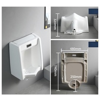 Urinoir mural en céramique blanche avec capteur, modèle F, à chasse automatique, pour hôtels, commerces et toilettes publiques, équipement sanitaire