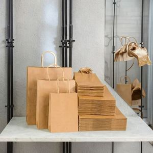 Clothing <b>Store</b> Exclusive 15kg Capacity Thick Brown Kraft <b>Paper</b> <b>Bag</b> with Logo Printing for Shopping - Product Image 4