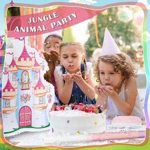 Princesse Château <span class=keywords><strong>Pinata</strong></span> Diadèmes Couronne Bandeau Masque Gem Autocollants Gem Anneaux et Pailles <span class=keywords><strong>Kit</strong></span> pour Thème Fête D'anniversaire Fournitures Décor - Product Image 4