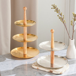 Plato de Frutas de Acero Inoxidable de 3 Niveles, Serie 300, Estilo Nórdico Minimalista, para Sala de Estar, Exhibición de Postres, Servicio de Aperitivos - Product Image 1