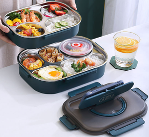 New Designed Eco-friendly 304 Stainless Steel Bento <b>Lunch</b> <b>Box</b> BPA Free Thermal Food Container Heatable Leak Proof 510ml Snap-in - Product Image 5