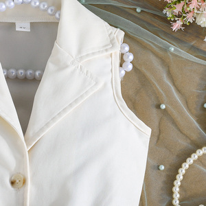 Vestido Elegante y Exquisito para Niñas, Cómodo, Veraniego, Sin Mangas, con Botones, Bolsillos y Lazos, Ropa Infantil Moderna para Fiestas - Product Image 4