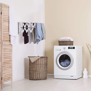 Foldable 100CM 7-Rod Stainless Steel Towel <strong>Rack</strong> <strong>Metal</strong> <strong>Wall</strong> <strong>Mounted</strong> Clothes Drying <strong>Rack</strong> for Home - Product Image 4