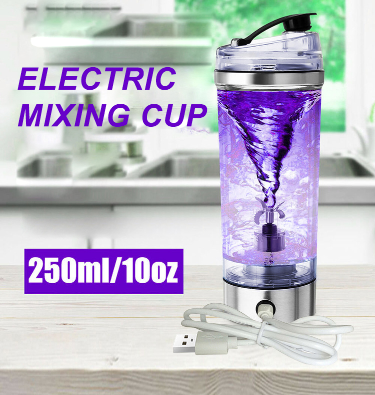 amazon top seller 2021 250ml USB rechargeable battery blade mixing cup protein powder automatic electric shaker