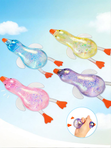 Glitter Colorful Slow Rebound Maltose Duck Stress Relief <b>Ball</b> Super Soft TPR Portable <b>Squeeze</b> Toy Fidget Duck - Product Image 6