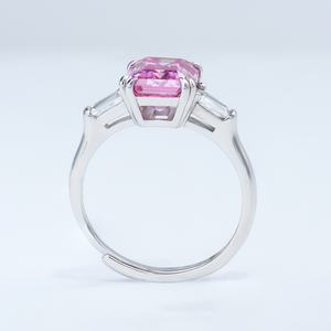 แหวนมอสซาไนต์สีชมพู 3 กะรัต หรูหรา เงินแท้ 925 เครื่องประดับหมั้น แหวนเงินแท้ 925 พร้อมใบรับรอง GRA - Product Image 3