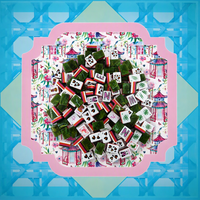 Tuiles de Mahjong en acrylique sur le thème de la faune, édition de Noël, tuiles de Mahjong américaines avec tapis de Mahjong sur le thème de la faune de Noël