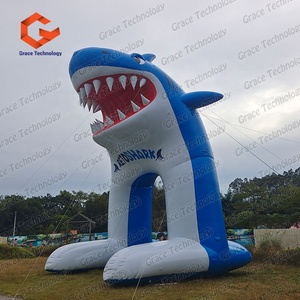 Arco Gonfiabile Personalizzato a Forma di Squalo, Impermeabile e Resistente, Tunnel d'Ingresso Gonfiabile a Forma di Delfino, Decorazione Blu per Acquario - Product Image 2
