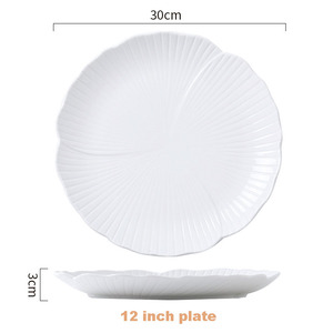Eco-Friendly 8/10/12 Inch <b>White</b> Ceramic Plate <b>Sets</b> Pizza Dessert Dishes for Wedding Parties - Product Image 4