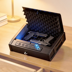 AUN Biometric <b>Lock</b> <b>Box</b> Hand <b>Safe</b> with Fingerprint Digital Keypad Auto-Lid Open Key <b>Lock</b> Household Use Electronic Optional XHSQH - Product Image 2