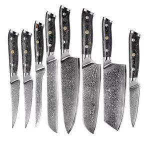 Ensemble de couteaux Western Cuisine Master Santoku en acier Damas 8 pouces pour la cuisine tranchante polyvalente pour les légumes et la viande - Product Image 6