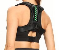 Correcteur de posture respirant et très élastique avec support dorsal réglable à boucles auto-agrippantes pour clavicule et épaule