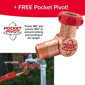 Custom Pocket <b>Hose</b> Copper Head <b>Expandable</b> Garden <b>Hose</b> with Pocket Pivot, No Tangles, AS SEEN ON TV, 360° Swivel, Tri-Tex Tubing - Product Image 5