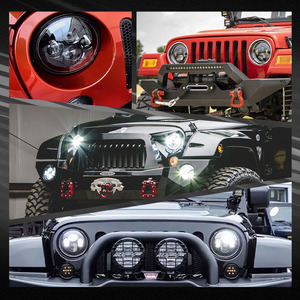 Faro led para coche Hi-Lo Beam de 7 pulgadas con Halo Angel Eyes para Lada 4x4 Urban Niva <span class=keywords><strong>JK</strong></span> - Product Image 6