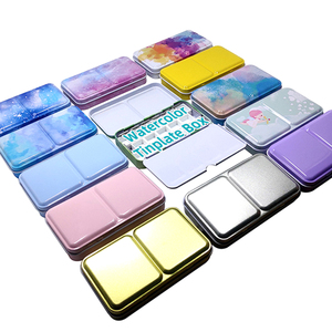 Boîte pliable carrée en métal coloré LISI, étui de mélange, plateau <span class=keywords><strong>à</strong></span> <span class=keywords><strong>peinture</strong></span>, <span class=keywords><strong>palette</strong></span> de voyage vide pour aquarelle, acrylique et <span class=keywords><strong>huile</strong></span> - Product Image 5