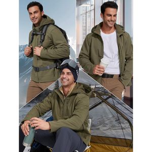 Chaqueta Softshell Ligera para Hombre, Forrada de Polar, con Capucha, Impermeable, para Senderismo y Actividades al Aire Libre - Product Image 6