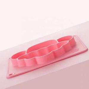 Assiette à dîner en silicone à ventouse pour bébé, motif mouton, de qualité alimentaire, avec compartiments, design dessin animé, vaisselle pour enfants - Product Image 6