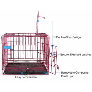 Multifunzione spessa cassa per cani doppia porta Nano-rivestimento finitura forte pieghevole portatile in metallo grande casa cane cassa per cani - Product Image 4