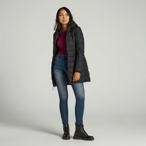 <b>Women's</b> <b>Lightweight</b> Winter Puffer <b>Jacket</b> Hooded Zip Up Quilted <b>Down</b> Alternative Coat for Outdoor Travel - Product Image 1