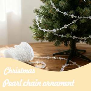 Cadena de Cuentas de Plástico Transparente de Alta Calidad, Adornos Colgantes para Árbol de Navidad, Elegantes e Impermeables - Product Image 1