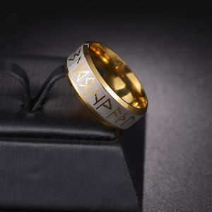 Anillo Vikingo Nórdico para Hombre, Acero Inoxidable, Estilo Moderno, Símbolo Rúnico, Amuleto Vikingo Nórdico de Odín, Anillos Retro, Joyería - Product Image 3