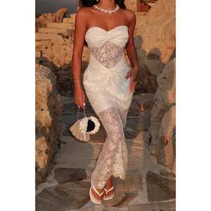 ชุดแต่งงานสีขาวสไตล์โมเดิร์นเรียบง่ายแบบ Ophelia ทรงบอลกาวน์ สายเดี่ยว ตกแต่งด้วยลูกไม้ จับจีบ แต่งระบาย สามารถปรับแต่งวัสดุได้สำหรับเจ้าสาว - Product Image 6