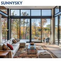 Sunnysky Villa personnalisée Fenêtre fixe incurvée en aluminium du sol au plafond Fenêtre fixe en verre