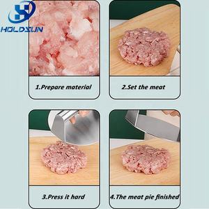 Prensa de Hamburguesas Redonda de Acero Inoxidable Resistente de 5.5 Pulgadas con Logotipo Personalizado, Herramienta Manual para Preparar Carne en la Cocina del Hogar - Product Image 6