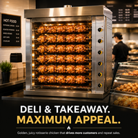 Four à rôtisserie professionnel à neuf broches pour hôtels et banquets, température réglable, pour la restauration et la cuisine, fournisseur de rôtissoires à poulet commerciales
