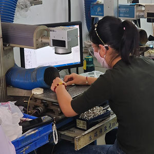 Fashion Stainless Steel square <strong>Geometric</strong> Beaded <strong>Japanese</strong> and Korean Style Titanium Steel Necklace - Product Image 6