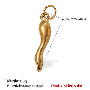 Pendentif Bohème Fleur Rose Femme, Breloque Lune Croissante, Acier Inoxydable Or 18 carats, Breloques Animaux Chien, Vierge Marie, Saint Michel, Tendance - Product Image 2