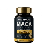 Capsules de Maca à base de plantes pour hommes 1500MG 60 Capsules Énergie Quotidienne Vitalité Masculine Supplément ODM OEM Marque Privée