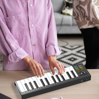 KONIX Keyboard elektronik, layar LED 25 tombol MIDI keyboard arranger piano elektronik pengontrol