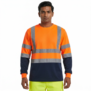 High Thickness Durability Lightweight Abrasion-Resistant <b>Shirt</b> Comfortable Round Neck TC Polyester <b>Hi</b> <b>Vis</b> T-<b>shirt</b> - Product Image 1