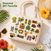 Kit de patchs d'été personnalisés pour sacs fourre-tout DIY, badges brodés tropicaux pour kits d'artisanat, cadeaux événementiels, fournisseur en gros
