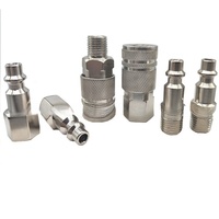6 pièces style américain 1/4NPT compresseur d'air coupleur de tuyau fer nickelé coupleur pneumatique connecteur femelle