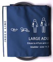 Manset NIBP dewasa besar bahan PU, dapat digunakan kembali bahan PU 33-47cm manset tekanan darah untuk aksesoris monitor pasien medis harga rendah