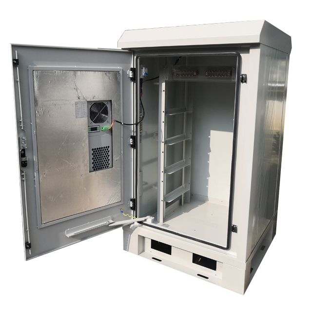 19 Inch Rack 24U Double Wall Outdoor Telecom Equipment Cabinet with 300W 48v Dc air Conditioner IP65 IP55