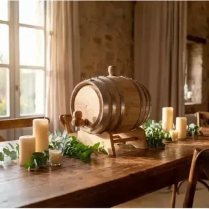 ถังไม้ขนาด 2 ลิตร พร้อมขาตั้ง สำหรับบรรจุอาหารและเครื่องดื่ม - Product Image 4