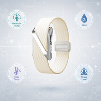 Pulsera Inteligente GH-V1 sin Pantalla con ECG, Bluetooth 5.3, Monitor de Salud Metabólica, Frecuencia Cardíaca, VFC, Estrés, Temperatura Corporal, Rastreador de Bienestar, SpO2, 7-10 Días de Autonomía