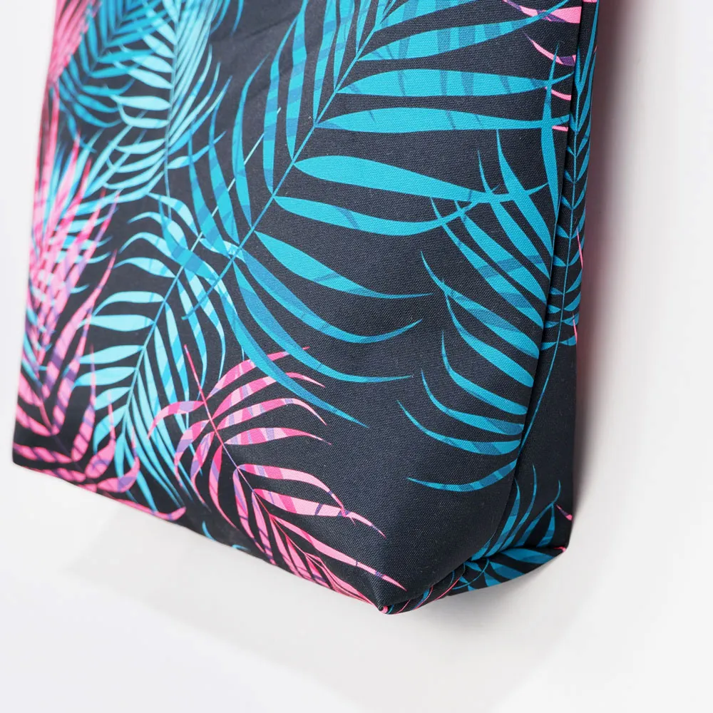 2024 Sommer neues Design tropische individuell bedruckte Leinwand Frauen große Handtaschen Schulter Strand Einkaufstasche