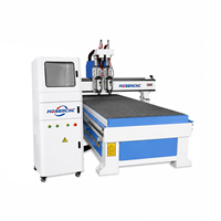 Fresadora CNC de doble cabezal Jinan Mosencnc, máquina de grabado de madera de doble husillo para producción en masa de puertas de gabinetes y muebles