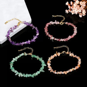 Bracelet coloré pour femme, bijoux en pierres précieuses, énergie curative, <span class=keywords><strong>améthyste</strong></span> naturelle, graviers de cristal, cadeaux - Product Image 1
