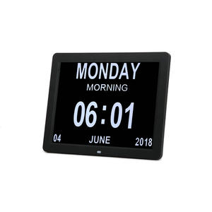 Horloge de bureau avec calendrier à grand écran rétroéclairé numérique de 12 pouces <span class=keywords><strong>pour</strong></span> la perte de mémoire, l'<span class=keywords><strong>Alzheimer</strong></span>, la démence, alarme de jour - Product Image 1